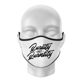 Masca personalizata reutilizabila quality not quantity alb