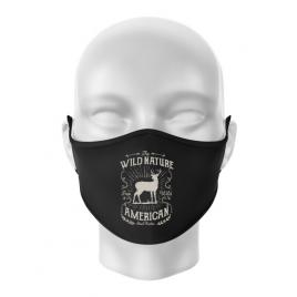 Masca personalizata reutilizabila wild nature negru