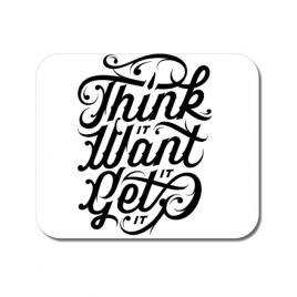 Mousepad personalizat think it alb