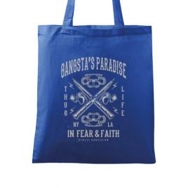 Sacosa din panza gangstas paradise albastru regal