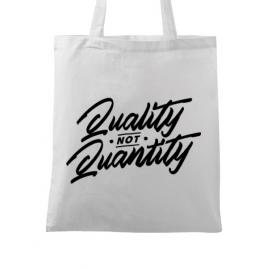 Sacosa din panza quality not quantity alb