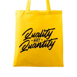 Sacosa din panza quality not quantity galben