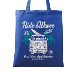 Sacosa din panza ride the waves albastru regal