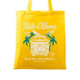 Sacosa din panza ride the waves galben