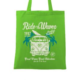 Sacosa din panza ride the waves verde mar
