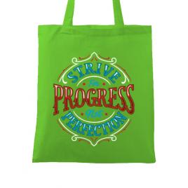 Sacosa din panza strive for progress not perfection verde mar