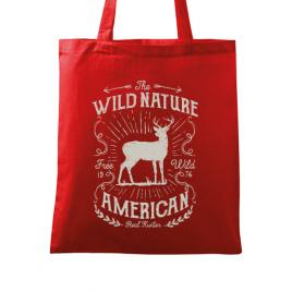 Sacosa din panza wild nature rosu