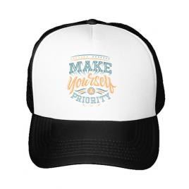 Sapca personalizata make yourself a priority alb