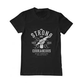 Tricou adler barbat be strong and courageous negru