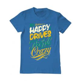 Tricou adler barbat be happy albastru azuriu