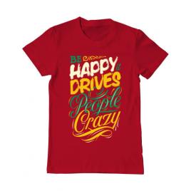 Tricou adler barbat be happy rosu