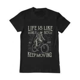 Tricou adler barbat life is like riding a bicycle negru
