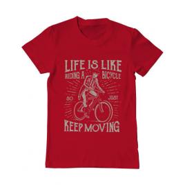 Tricou adler barbat life is like riding a bicycle rosu