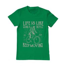 Tricou adler barbat life is like riding a bicycle verde mediu