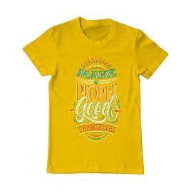 Tricou adler barbat make people feel good galben
