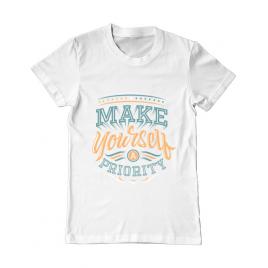 Tricou adler barbat make yourself a priority alb