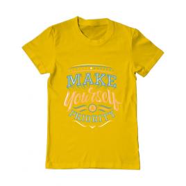 Tricou adler barbat make yourself a priority galben