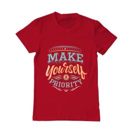 Tricou adler barbat make yourself a priority rosu