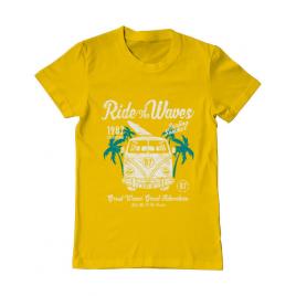 Tricou adler barbat ride the waves galben