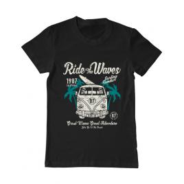 Tricou adler barbat ride the waves negru
