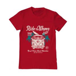 Tricou adler barbat ride the waves rosu