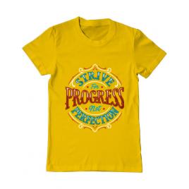 Tricou adler barbat strive for progress not perfection galben