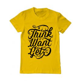 Tricou adler barbat think it galben