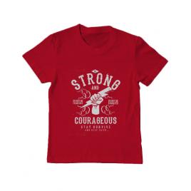 Tricou adler copil be strong and courageous rosu