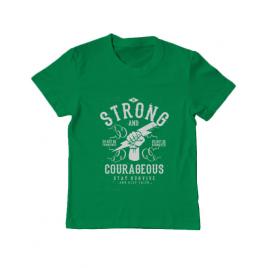 Tricou adler copil be strong and courageous verde mediu