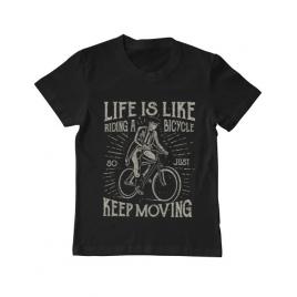 Tricou adler copil life is like riding a bicycle negru