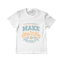Tricou adler copil make yourself a priority alb