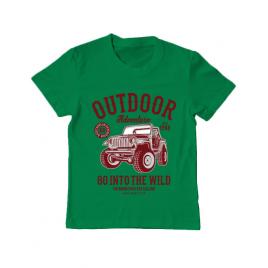 Tricou adler copil outdoor adventure verde mediu