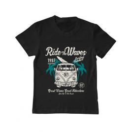 Tricou adler copil ride the waves negru