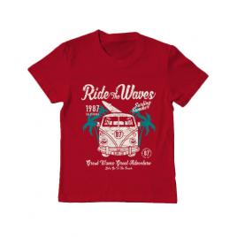 Tricou adler copil ride the waves rosu