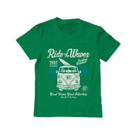 Tricou adler copil ride the waves verde mediu