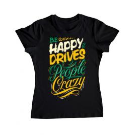 Tricou adler dama be happy negru