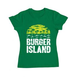 Tricou adler dama burger island verde mediu