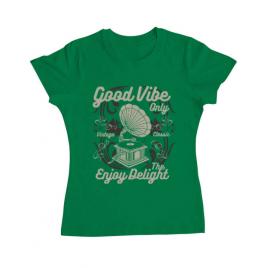 Tricou adler dama good vibe only verde mediu