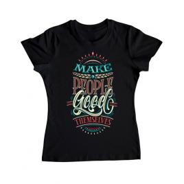 Tricou adler dama make people feel good negru