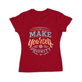 Tricou adler dama make yourself a priority rosu
