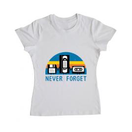 Tricou adler dama never forget alb