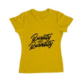 Tricou adler dama quality not quantity galben