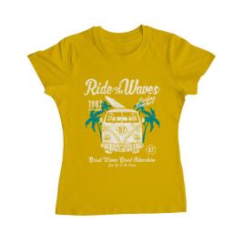 Tricou adler dama ride the waves galben