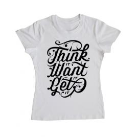 Tricou adler dama think it alb
