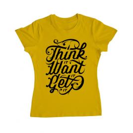 Tricou adler dama think it galben