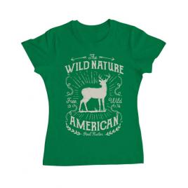 Tricou adler dama wild nature verde mediu