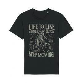 Tricou stanley stella barbat life is like riding a bicycle negru