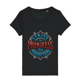 Tricou stanley stella dama strive for progress not perfection negru