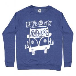 Bluza adler barbat lets go an adventure albastru melanj