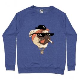Bluza adler barbat pug life albastru melanj